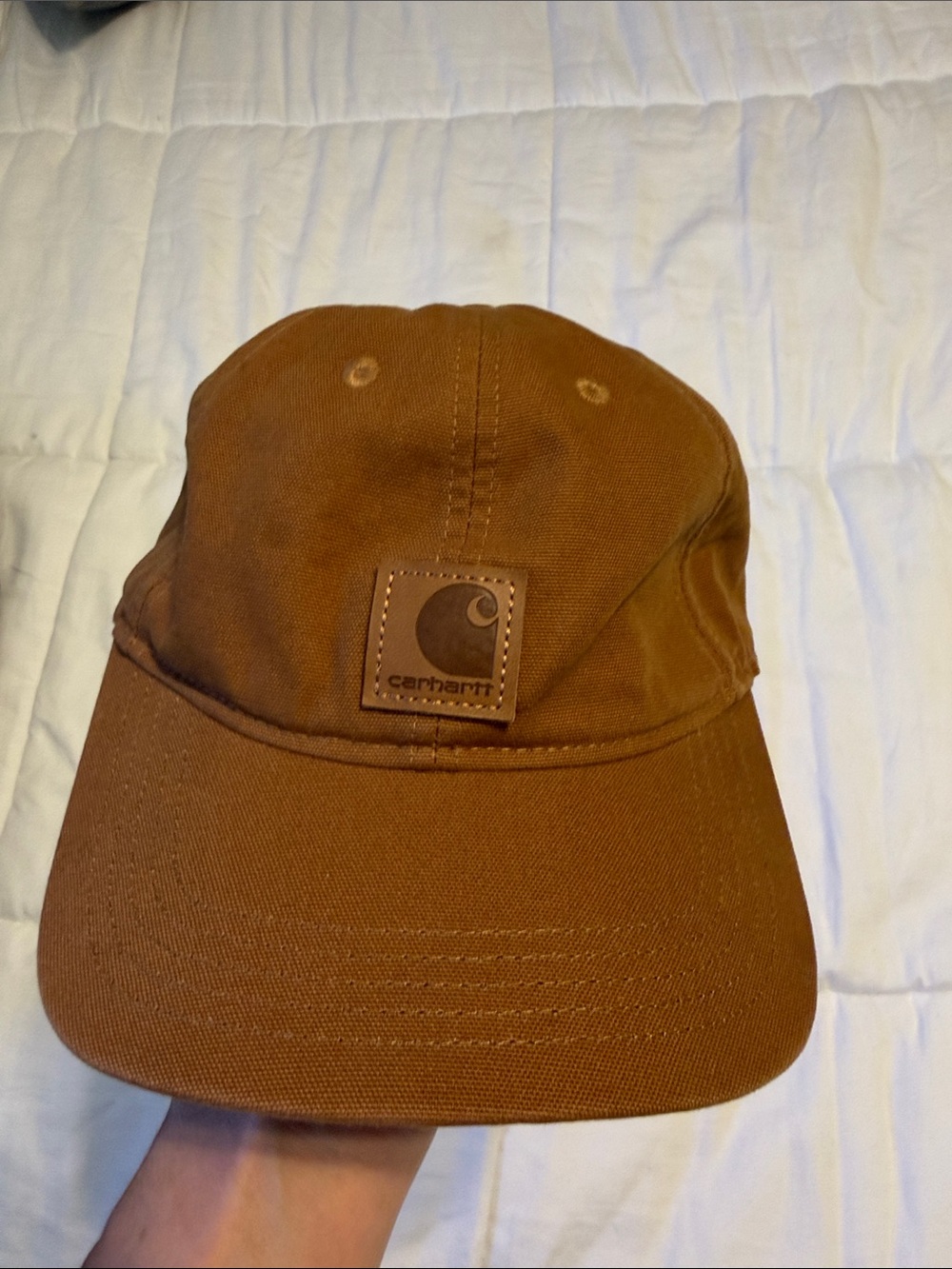 Carhartt Brown Canvas Low-Profile Cap with Logo Patch